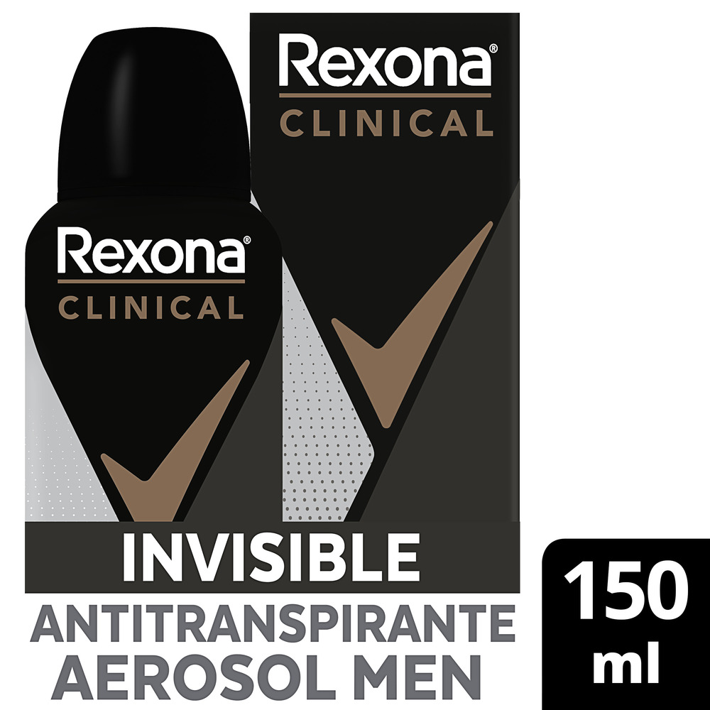 Rexona Desodorante Antitranspirante Clinical Invisible en Aerosol Men 150 ml