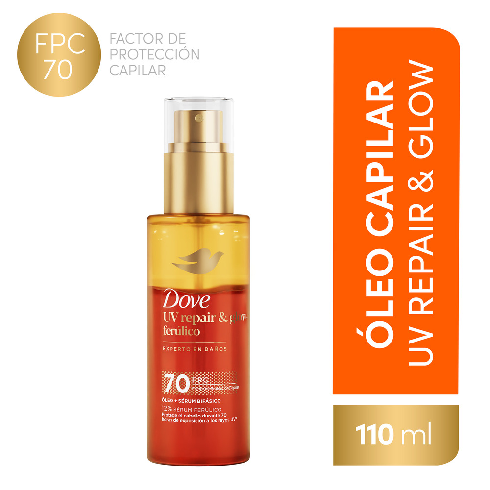 Dove Óleo + Sérum Bifásico UV Repair y Glow 110 ml