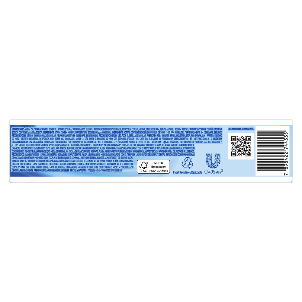 Close Up Pasta Dental Dientes + Blancos 90 g