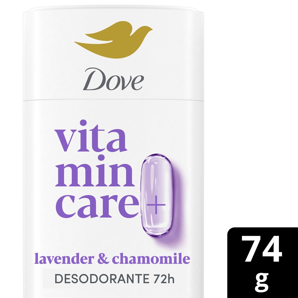 Dove Desodorante Vitamin Care+ Lavender y Chamomile en Barra 74 g